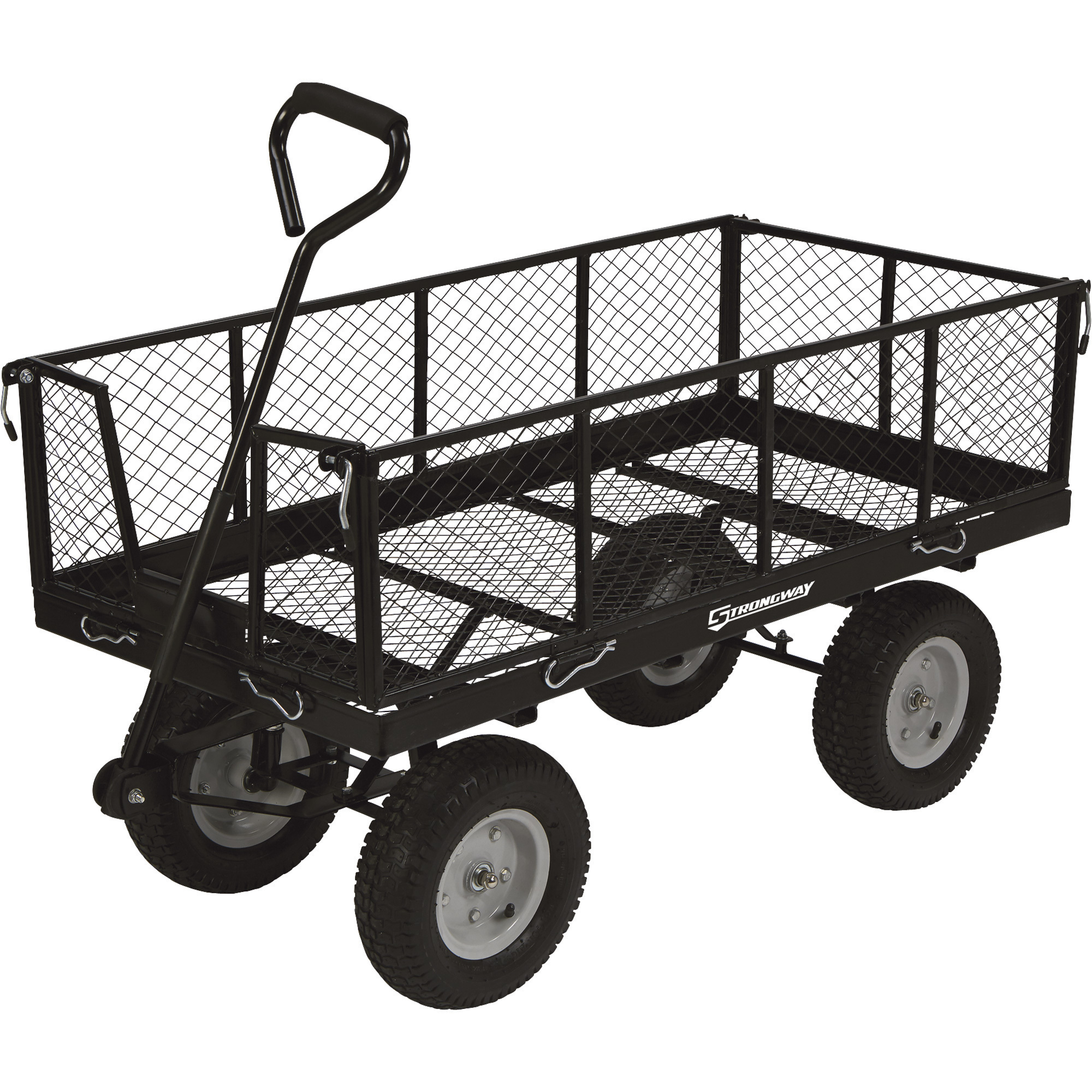 Strongway Steel Jumbo Garden Wagon, 1400-Lb. Capacity, 48in.L x 24in.W
